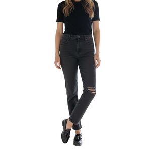 Good American Jeans Good Classic Straight Distressed Premium Comfort Pants